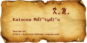 Kalocsa Mátyás névjegykártya
