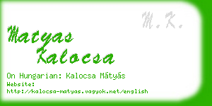 matyas kalocsa business card